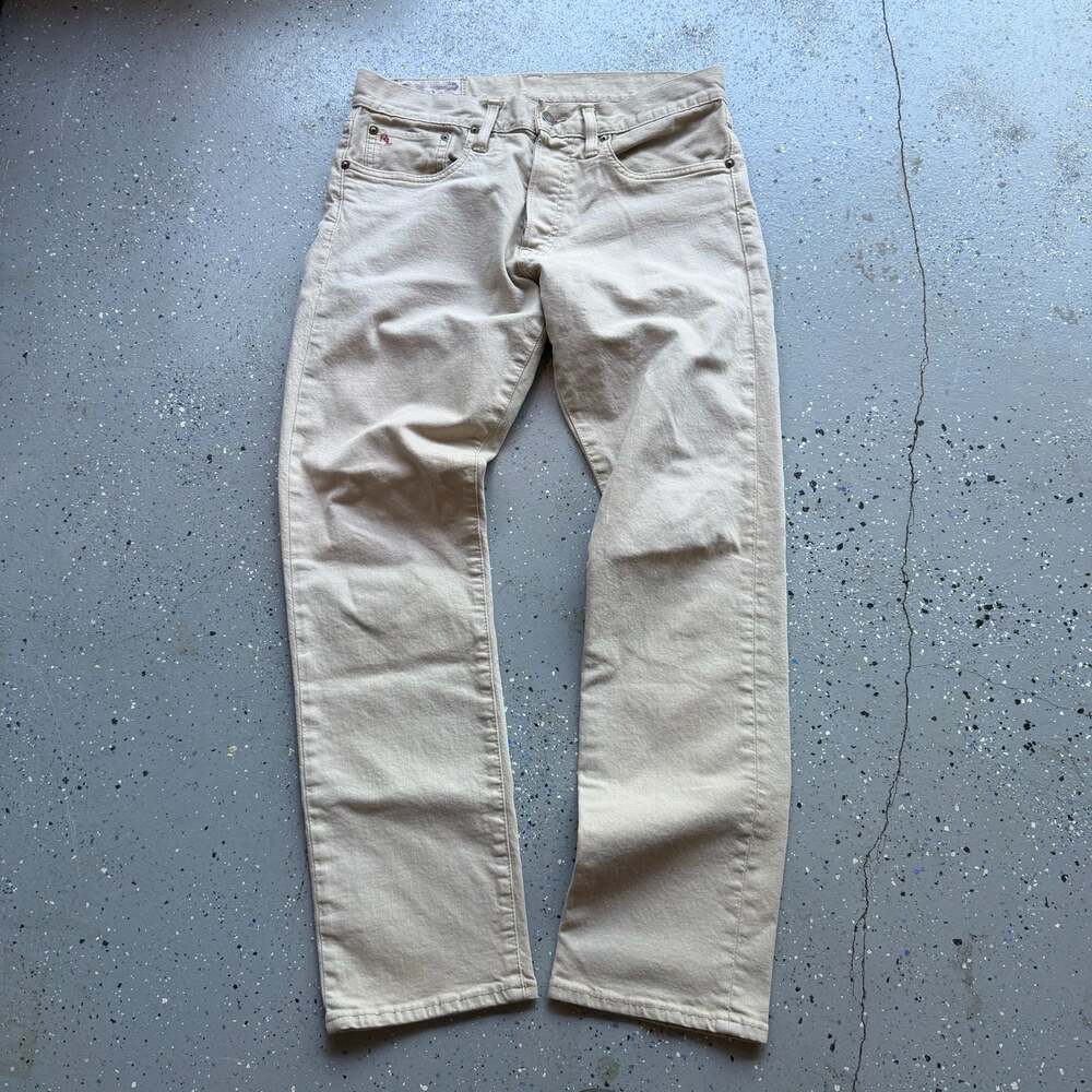 Polo Ralph Lauren Authentic Dungarees Beige Denim Jeans - Picture 5 of 8